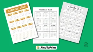 Calendar 2025: Printable One-Page Designs