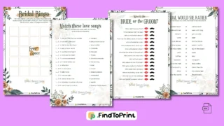 Free Printable Bridal Shower Games