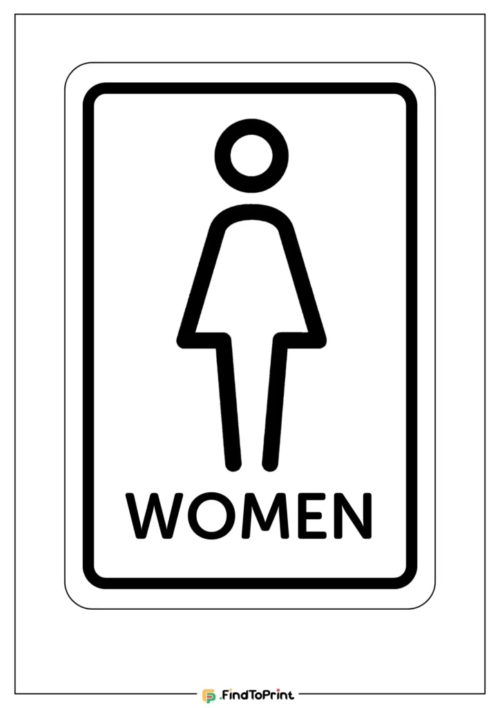 Printable restroom sign for women.